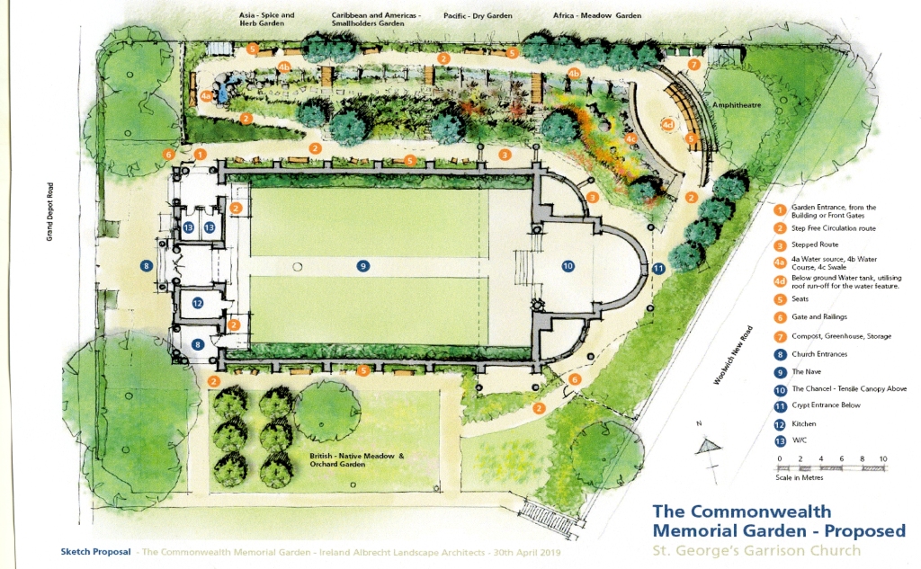 Commonwealth Memorial Garden for St George's Garrison Church - proposed plan